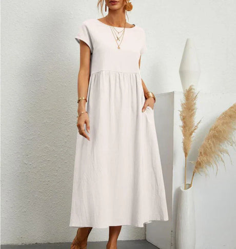 Casual Midi Dress  Loose Fit Cotton Blend - Product detail 6
