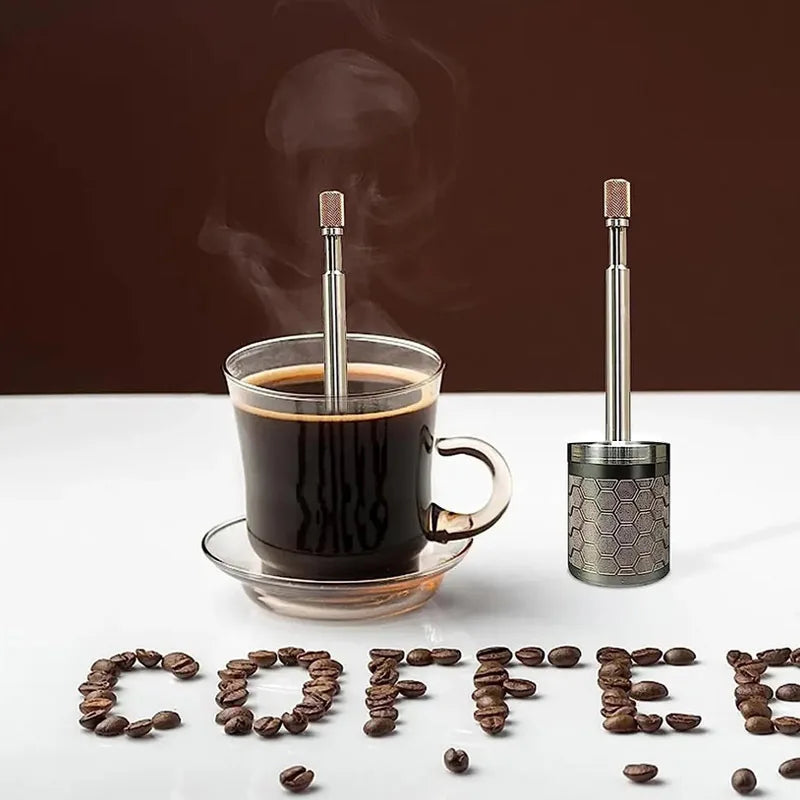 Portable French Press Coffee  Tea Maker  Stainless Steel Travel Brewer - Detailed view