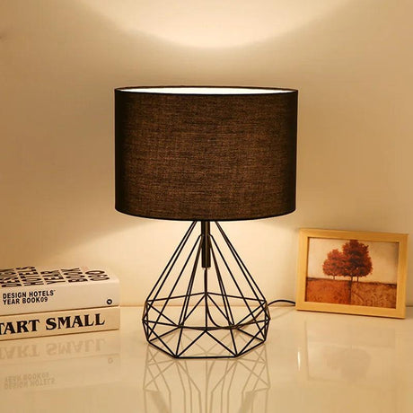 Geometric Table Lamp  Gold Metal Base with Cream Shade - Product detail 4