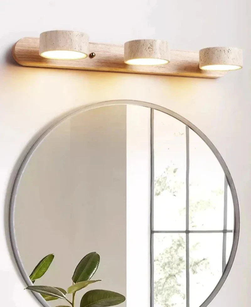 Modern LED Wall Lamp  Wood Stone Double Light Design - Product example
