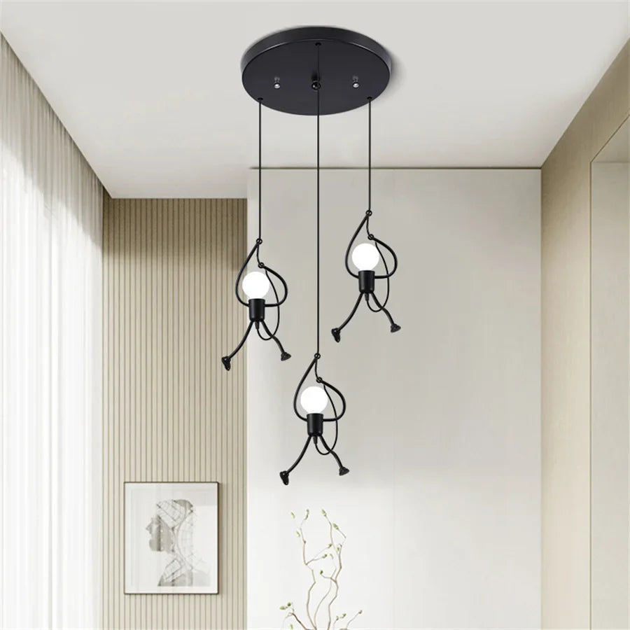 Creative Pendant Light  Swinging Iron Figure Design - Product detail 6