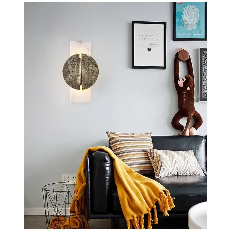 Modern Marble Wall Light  Black Stone Half Moon Design - Product detail 5