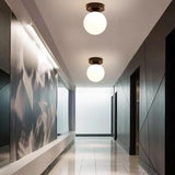 Modern Globe Ceiling Light  White Glass LED Fixture - Product detail 8