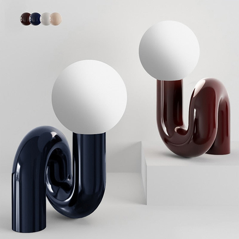 Modern Wall Light  Sculptural White Globe Design - Detailed view