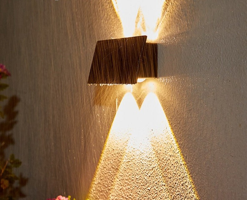Solar Wall Light  Modern Dual LED Outdoor Lamp - Detailed view