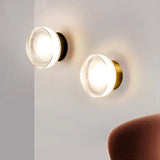 Modern LED Wall Light  Round Glass Diffuser With Gold Base - Detailed view