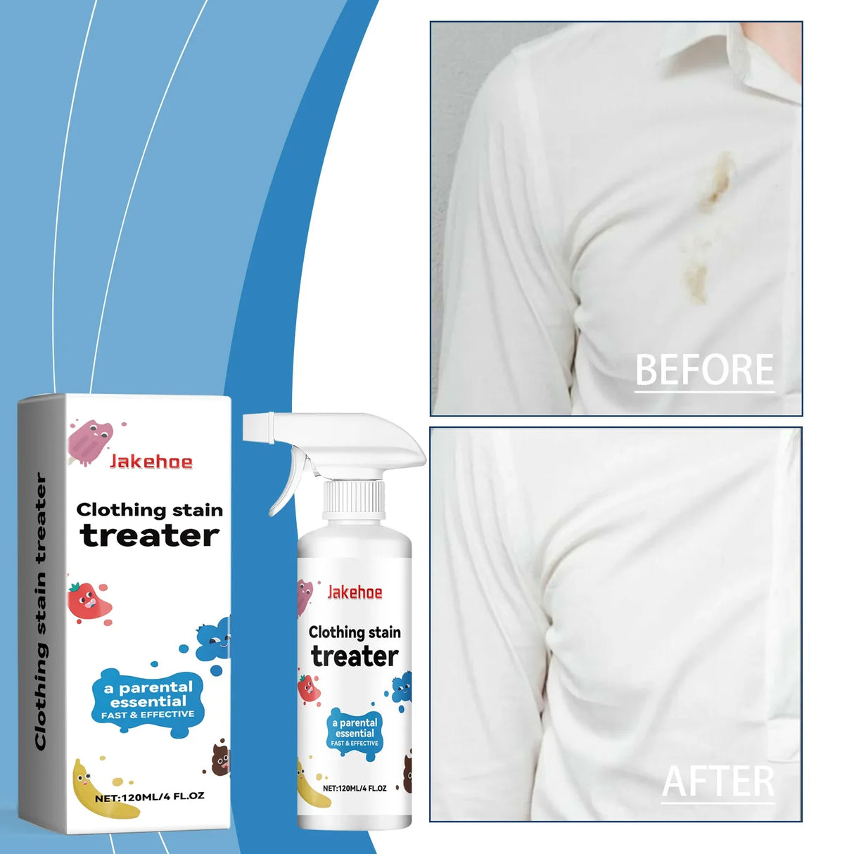 Professional Stain Remover Spray  Fast-Acting Fabric Cleaner - Product showcase