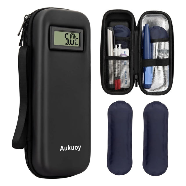 Diabetic Travel Case  Temperature Display With Ice Packs - Product showcase
