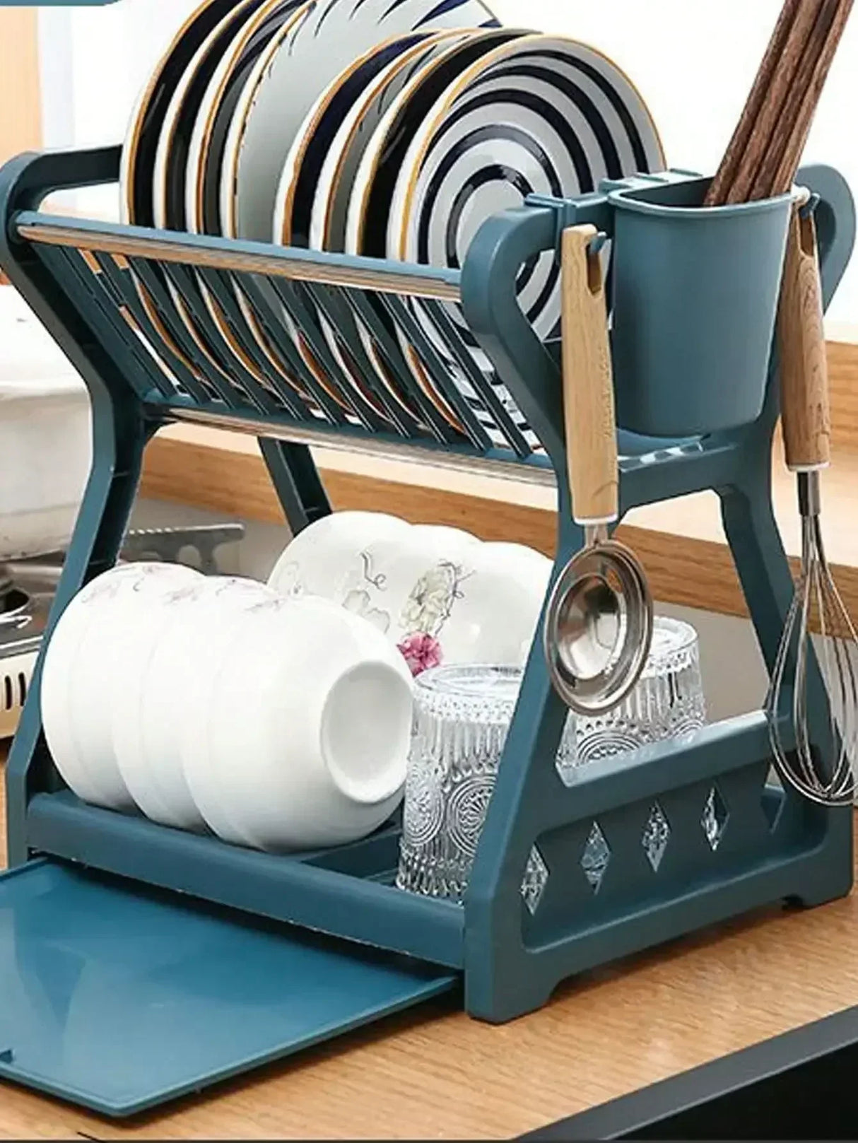Kitchen Dish Drying Rack  2-Tier Stainless Steel Design - Product example