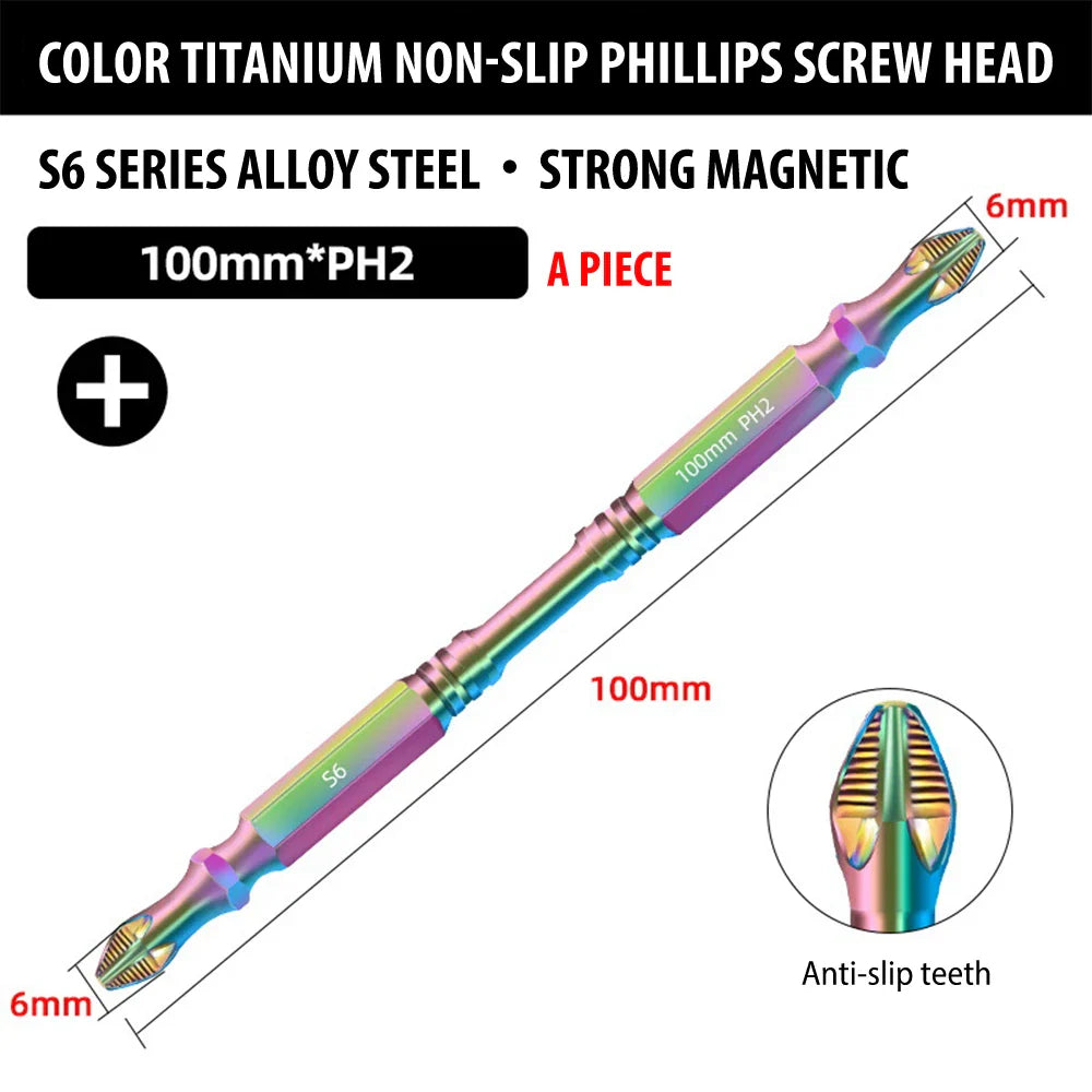 Professional Phillips Screwdriver Bit Set  Rainbow Titanium Steel Impact Bits - Product detail 11