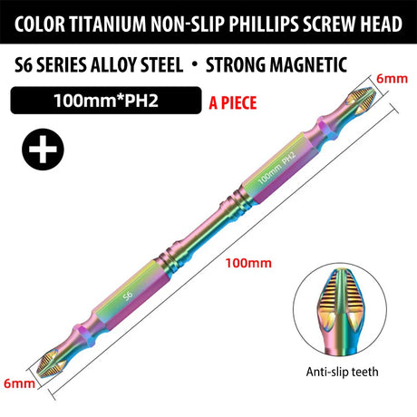 Professional Phillips Screwdriver Bit Set  Rainbow Titanium Steel Impact Bits - Product detail 11