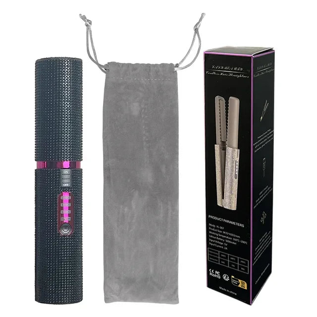 Rechargeable Hair Straightener  Cordless Dual Function Styling Tool - Detailed view
