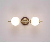 Modern Dual Globe Wall Light  Brass Wood Accent Design - Product detail 10