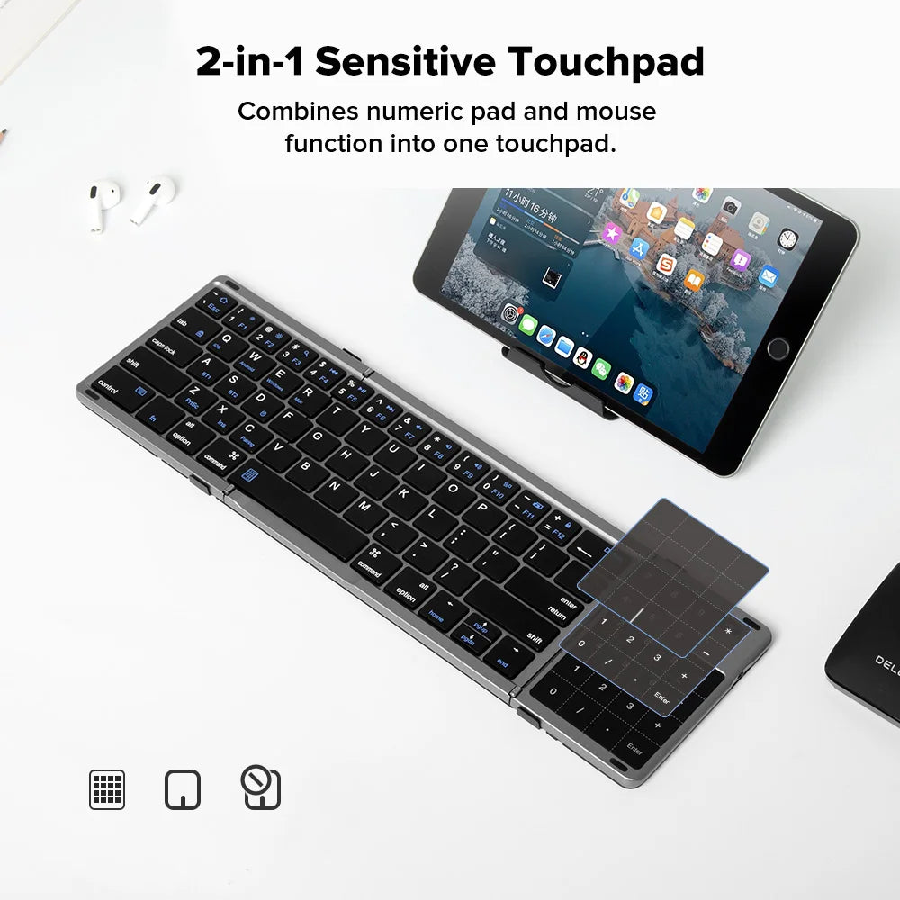 Wireless Foldable Keyboard  Dual Mode With Touchpad - Product detail 5