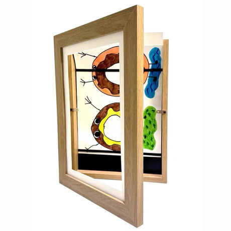 Kids Artwork Display Frame  Magnetic Wood Frame With Glass - Product detail 12