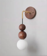 Modern Wall Lamp  Walnut Wood Sphere Design - Product detail 8