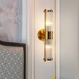 Art Deco Wall Light  Ribbed Glass with Brass Finish - Product example