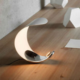Modern LED Table Lamp  Curved Metal Crescent Design - Detailed view