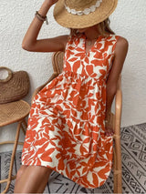 Summer Floral Dress  V-Neck Tiered Cotton Design - Product detail 25