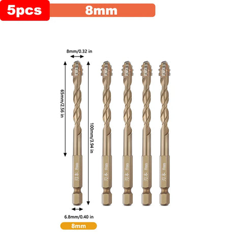 Professional Masonry Drill Bit Set  Titanium-Coated Multi-Surface Kit - Product detail 15