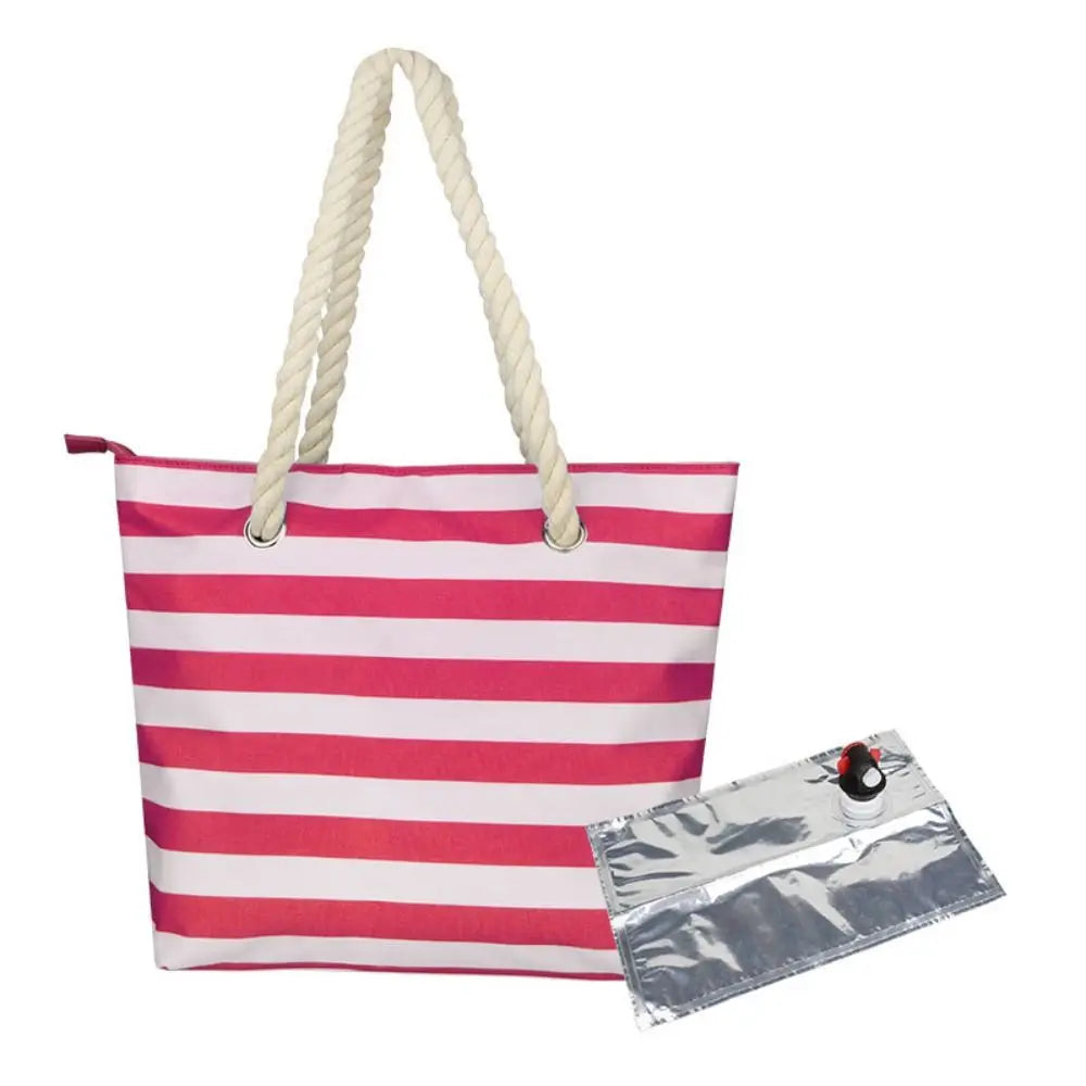 Insulated Wine Tote Bag  Nautical Stripe Dispenser Design - Product detail 13