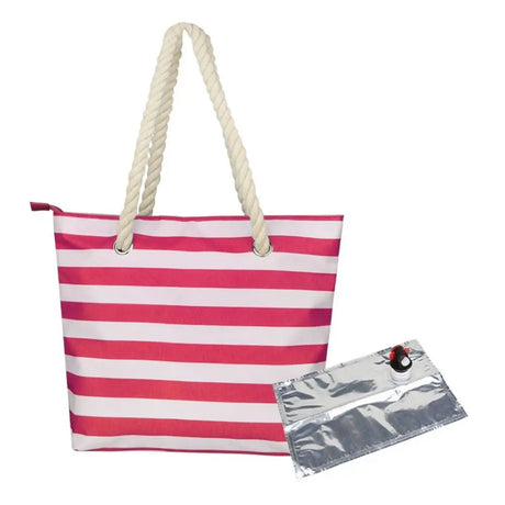 Insulated Wine Tote Bag  Nautical Stripe Dispenser Design - Product detail 13
