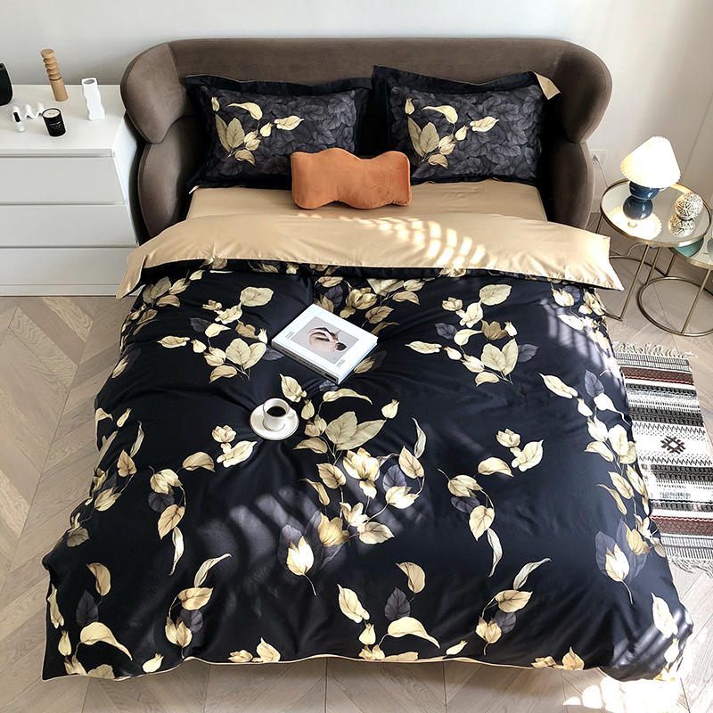 Luxury Egyptian Cotton Duvet Set  Dark Floral Print Design - Product detail 5