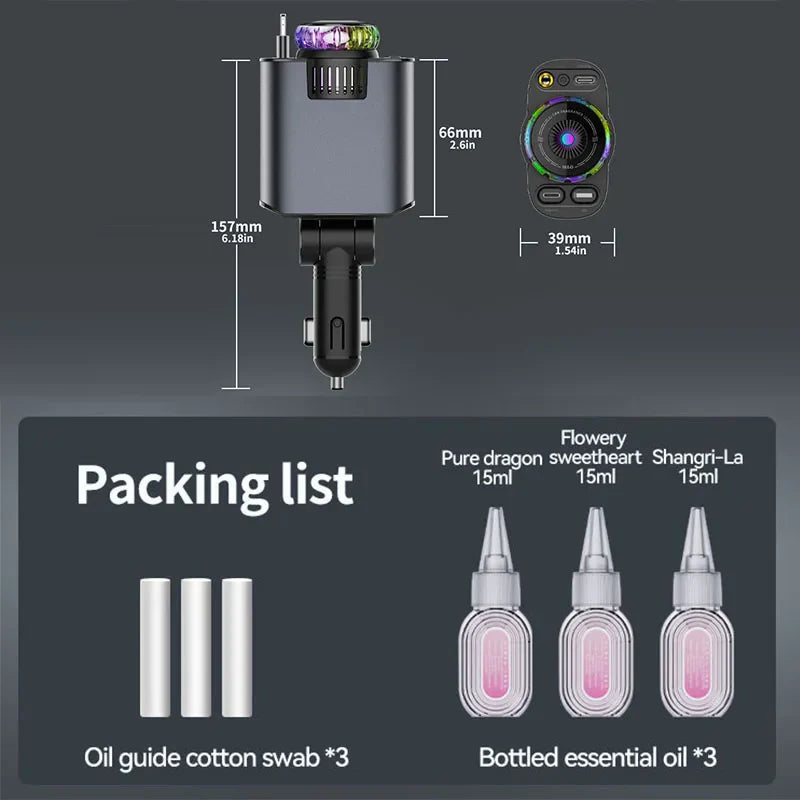 Smart Car Charger  LED Star Projector With Air Freshener - Product detail 10