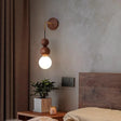 Modern Wall Lamp  Walnut Wood Sphere Design - Product example