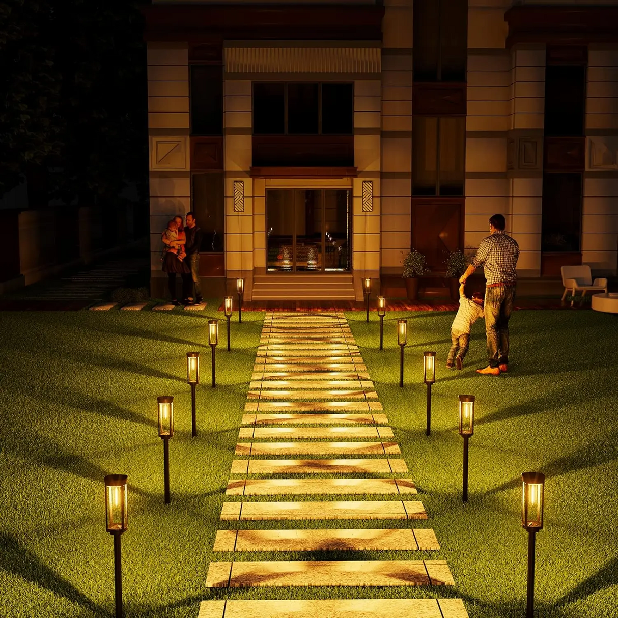 Solar Garden Path Lights  Glass Panel LED Lanterns - Product detail 9
