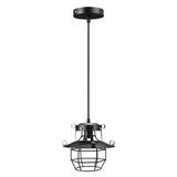 Industrial Pendant Light  Black Metal Cage Design - Product detail 4