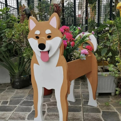 Animal Garden Planter  Shiba Inu Design With Flower Holder - Product detail 7