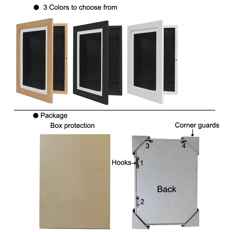 Kids Artwork Display Frame  Magnetic Wood Frame With Glass - Product detail 6