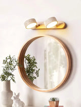 Modern LED Wall Lamp  Wood Stone Double Light Design - Detailed view