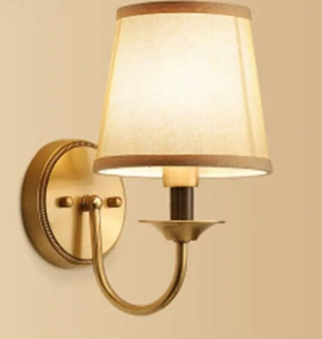 Classic Wall Sconce  Brushed Gold With Linen Shade - Product detail 8