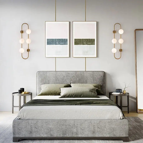 Modern Wall Sconce  Brass Arch Glass Globe Design - Product detail 5