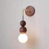 Modern Wall Lamp  Walnut Wood Sphere Design - Product detail 7