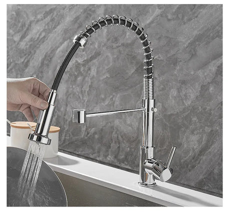 Professional Kitchen Faucet  Spring Pull Down Design Gold Brass Finish - Product detail 14