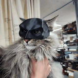 Batman Cat Mask  Black PLA Superhero Pet Costume - Detailed view