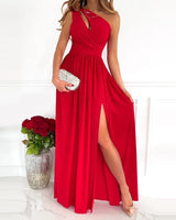 Elegant Evening Maxi Dress  One-Shoulder A-Line Design - Product detail 10