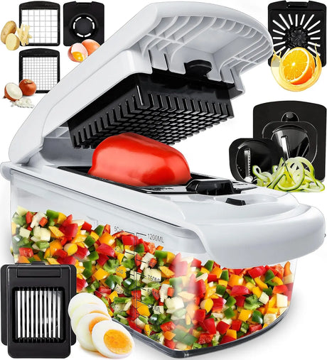 Multi-Function Vegetable Chopper  6-in-1 Food Prep System - Product showcase