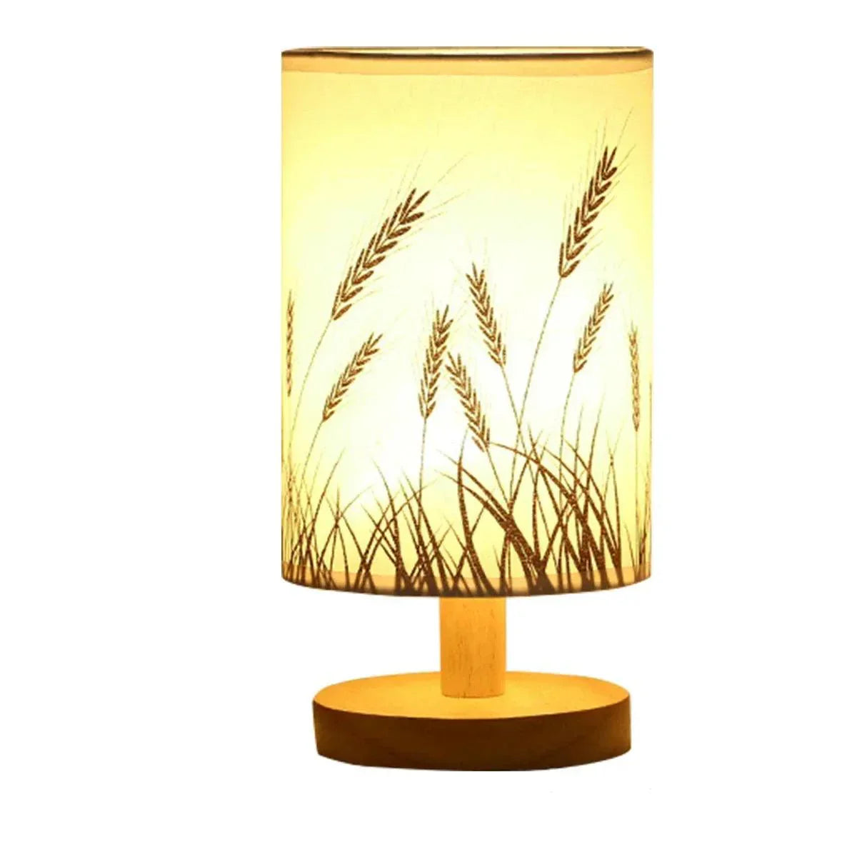 Minimalist Table Lamp  Natural Wood Base with Linen Shade - Product detail 5