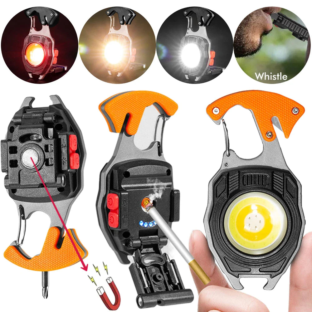 Emergency LED Multi-Tool  3-Color Light With Survival Features - Product showcase