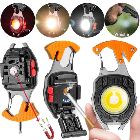 Emergency LED Multi-Tool  3-Color Light With Survival Features - Product showcase
