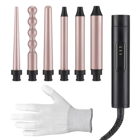 Professional Hair Curling Set  6-in-1 Interchangeable Styling Wands - Detailed view