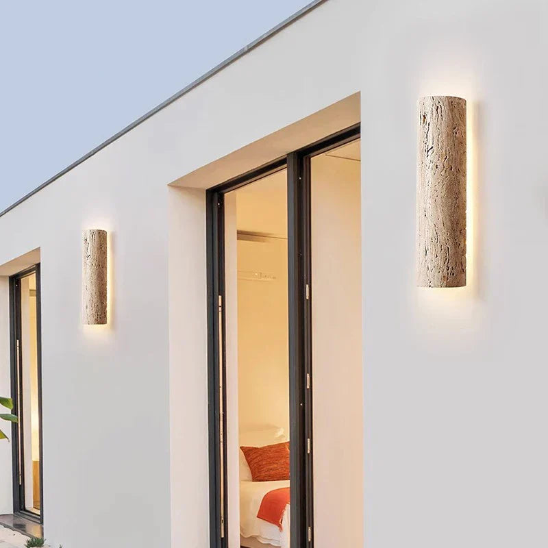 Outdoor Wall Lamp  Natural Travertine Stone LED Light - Product detail 5