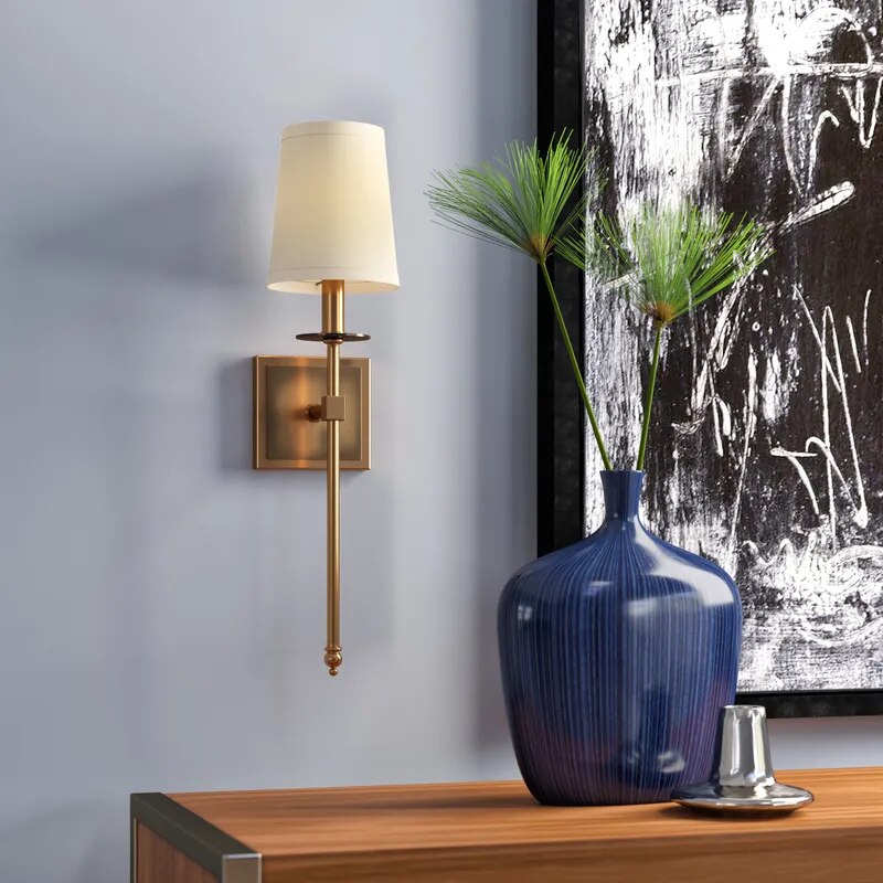 Modern Wall Sconce  Brushed Gold Crystal Accent - Product example