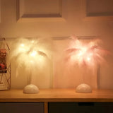 Feather Table Lamp  White LED Plume Design - Product example