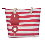 Insulated Wine Tote Bag  Nautical Stripe Dispenser Design - Product detail 9