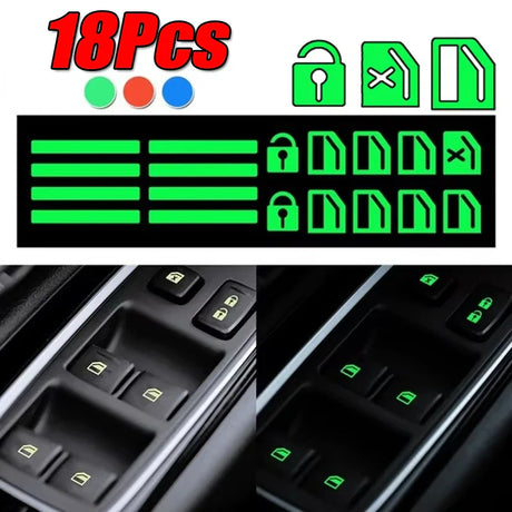 Car Window Control Stickers  Luminous Switch Indicators - Product showcase